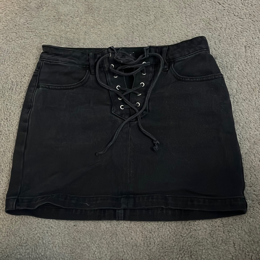 black jean skirt